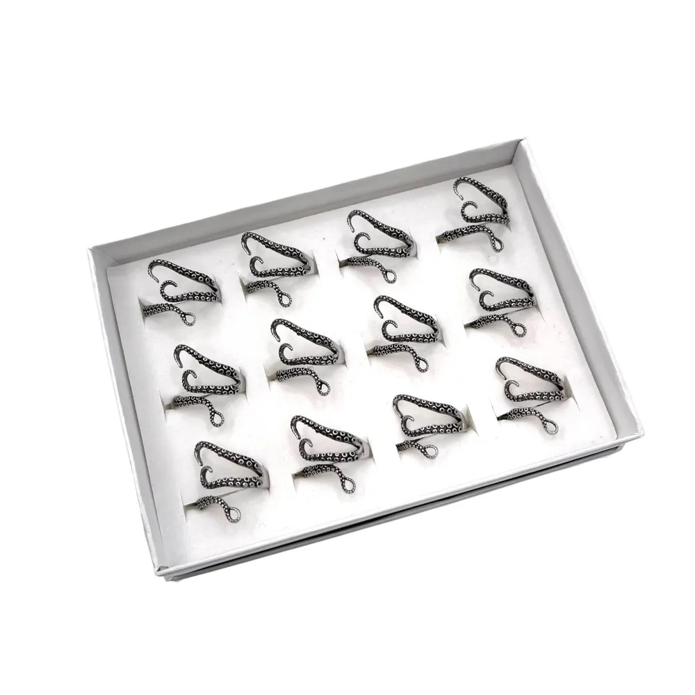 Polpo-12Pz Anelli in Acciaio con Misure - AAU-518-25