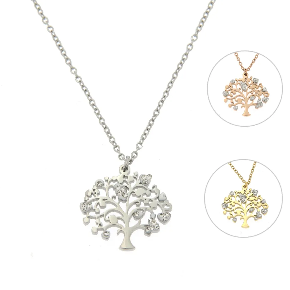 Albero della Vita  3120 - Collana Fine in Acciaio - Albero della Vita  3120 - Collana Fine in Acciaio