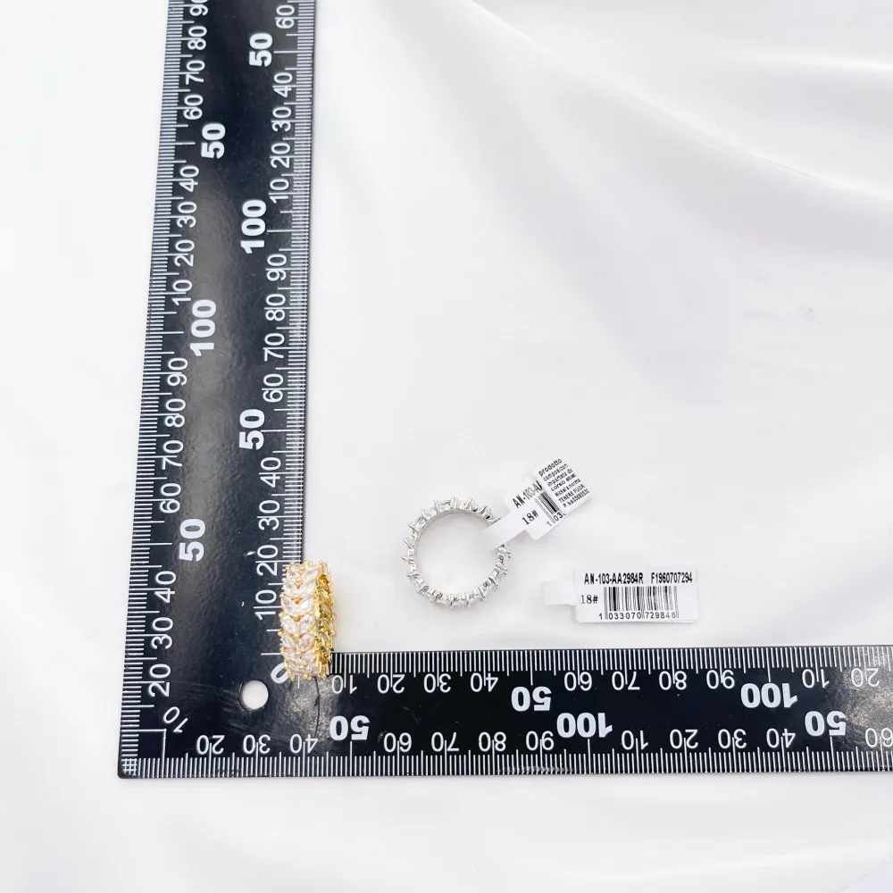 Foglia-Anello con Cubic Zirconia con Misura - AMM-103-AA2984R