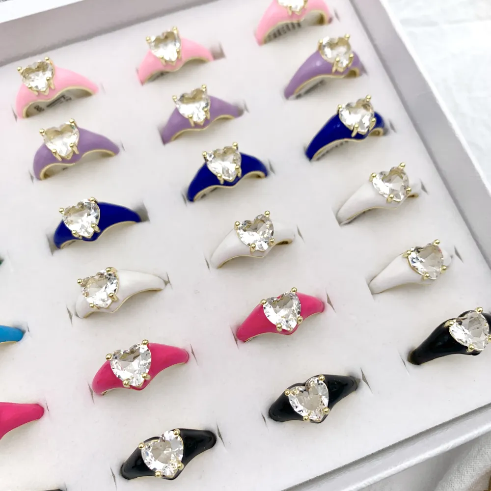 Cuore-36Pz Anelli Smaltati Regolabili - AMR-426-62