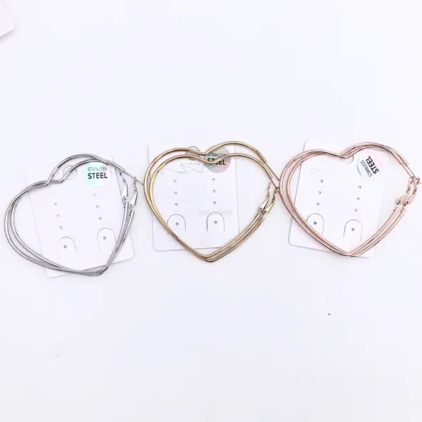 Cerchio cuore 70mm  -Orecchini acciaio - AOC Cerchio cuore 70mm  -Orecchini acciaio