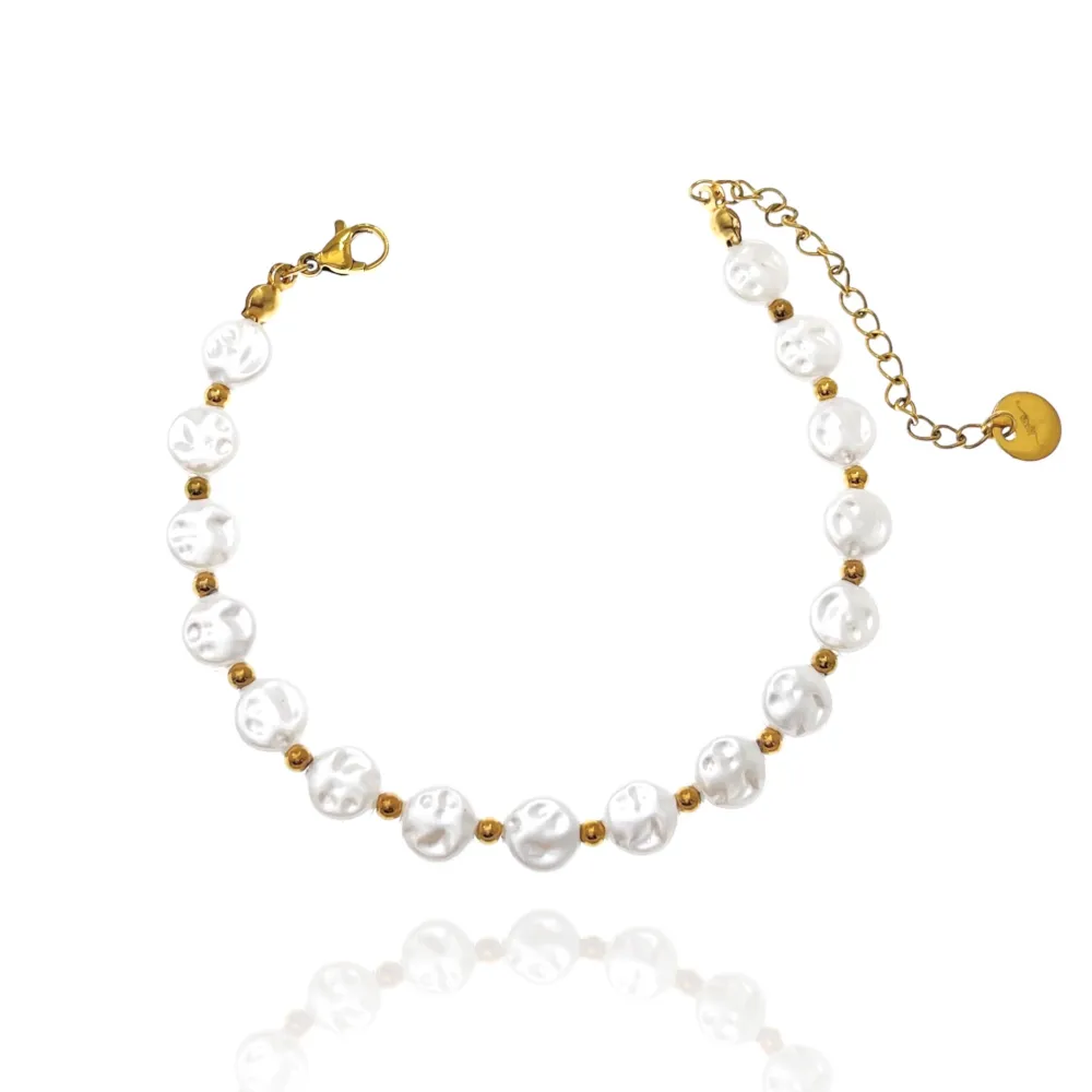 Perla Tondo Piatto-Bracciale in Acciaio - BAC-103-AA2005