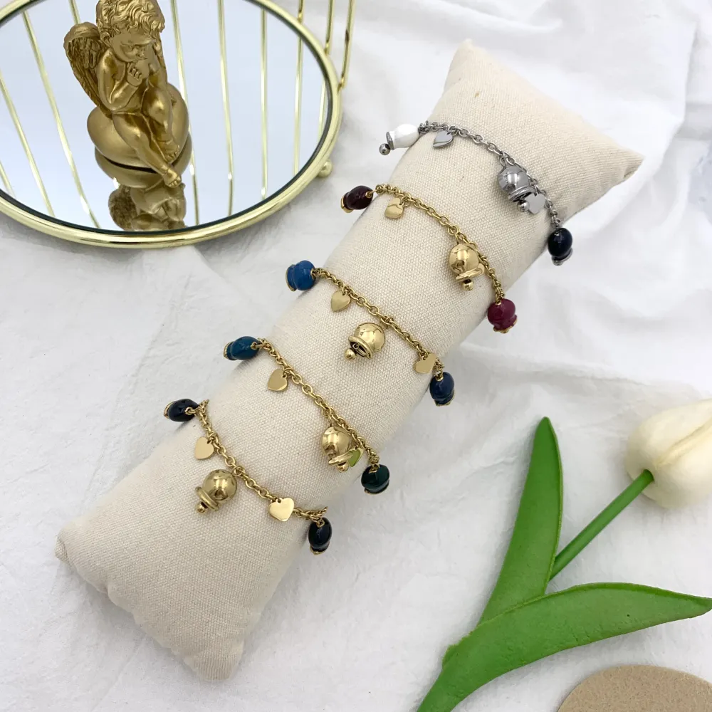 Campanello Smaltato-Bracciale in Acciaio con Chiusura - BAC-103-AA2076B