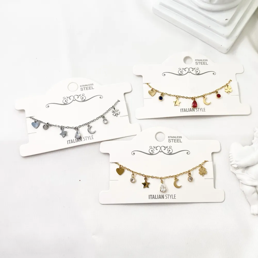 Stella Luna Goccia-Bracciale in Acciaio con Chiusura - BAC-103-AA2423B