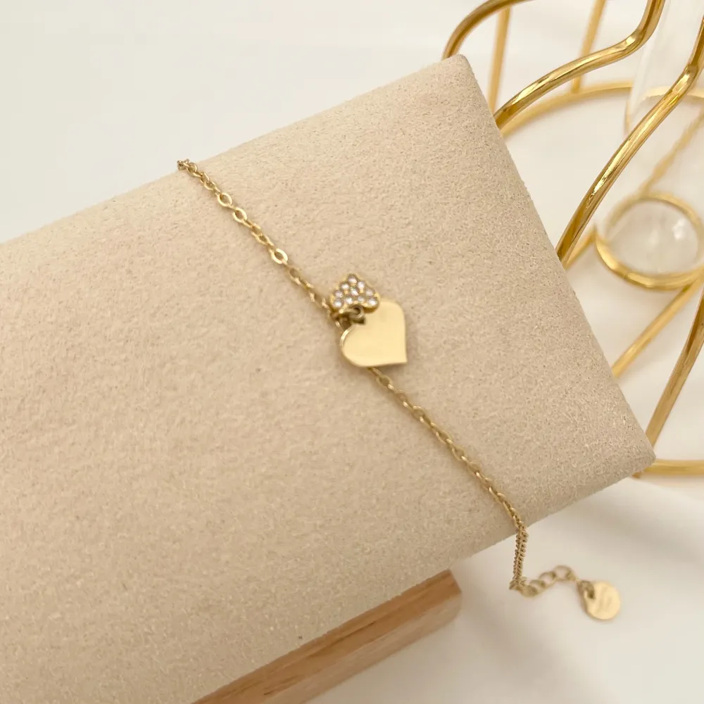 Doppio Cuore-Bracciale in Acciaio - BAC-103-AA2447B