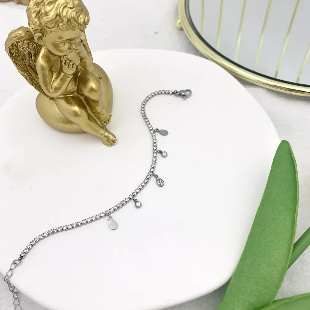 Tennis con Goccia-Bracciale in Acciaio - BAC-103-AA2525B Goccia