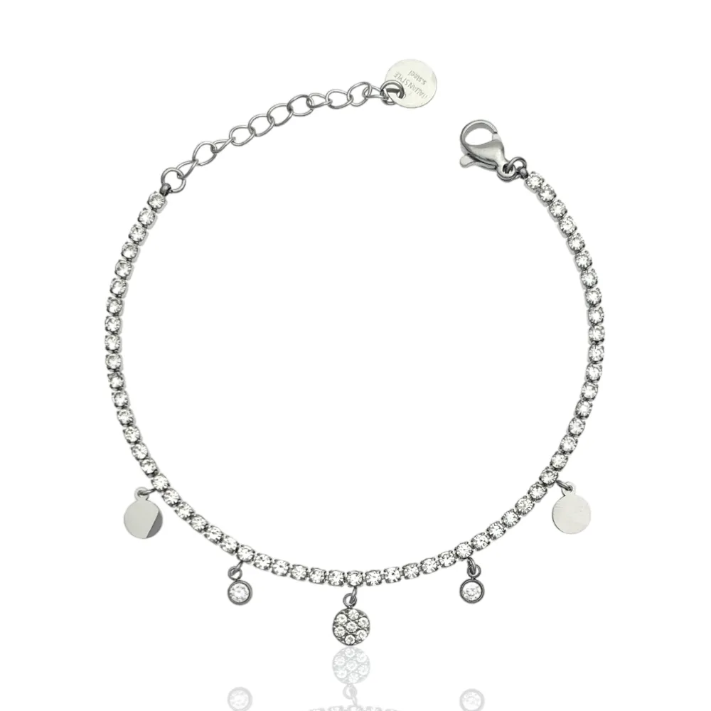 Tennis con Tondo-Bracciale in Acciaio - BAC-103-AA2527B Tondo