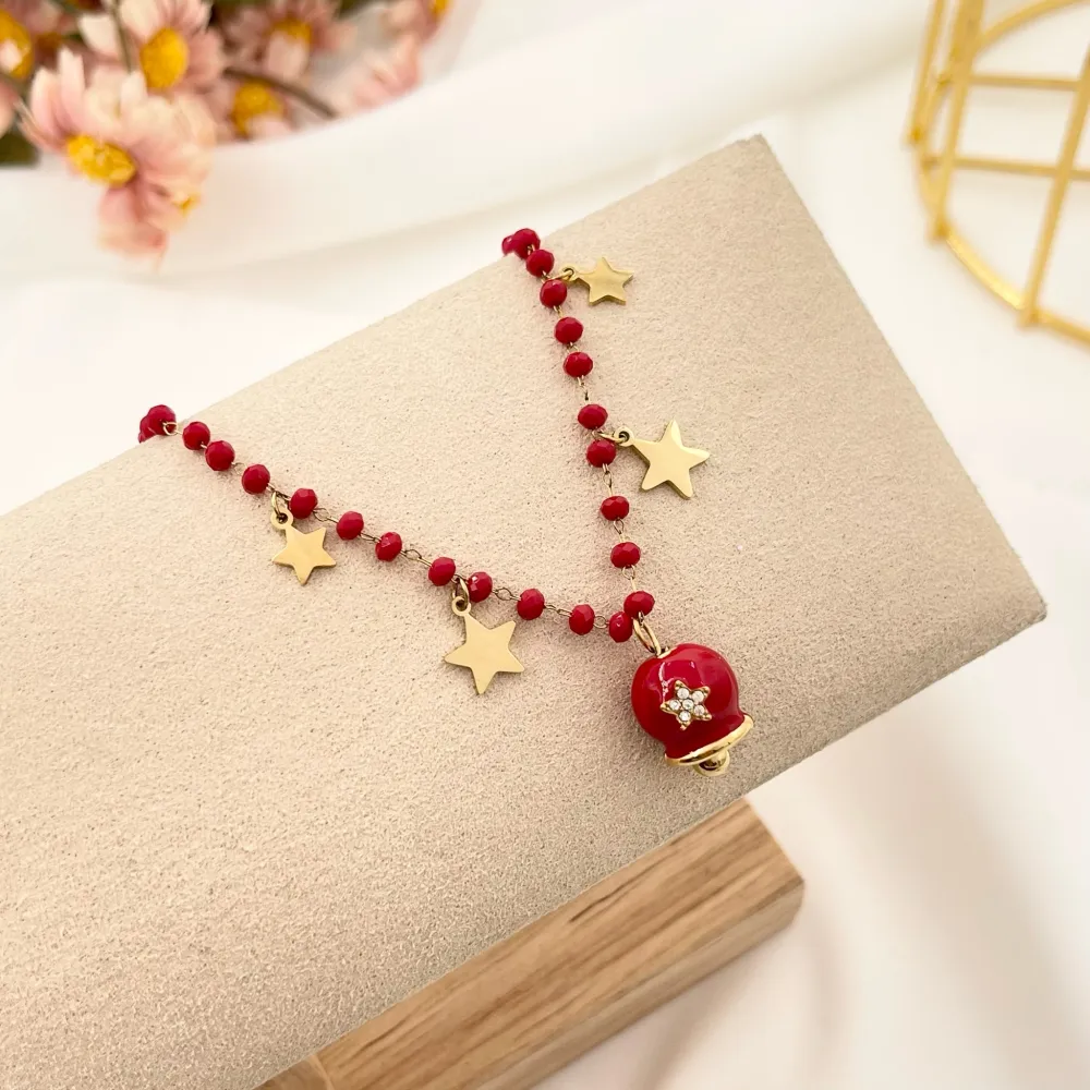 Campanello con Stella-Bracciale in Acciaio con Chiusura - BAC-103-AA2703B