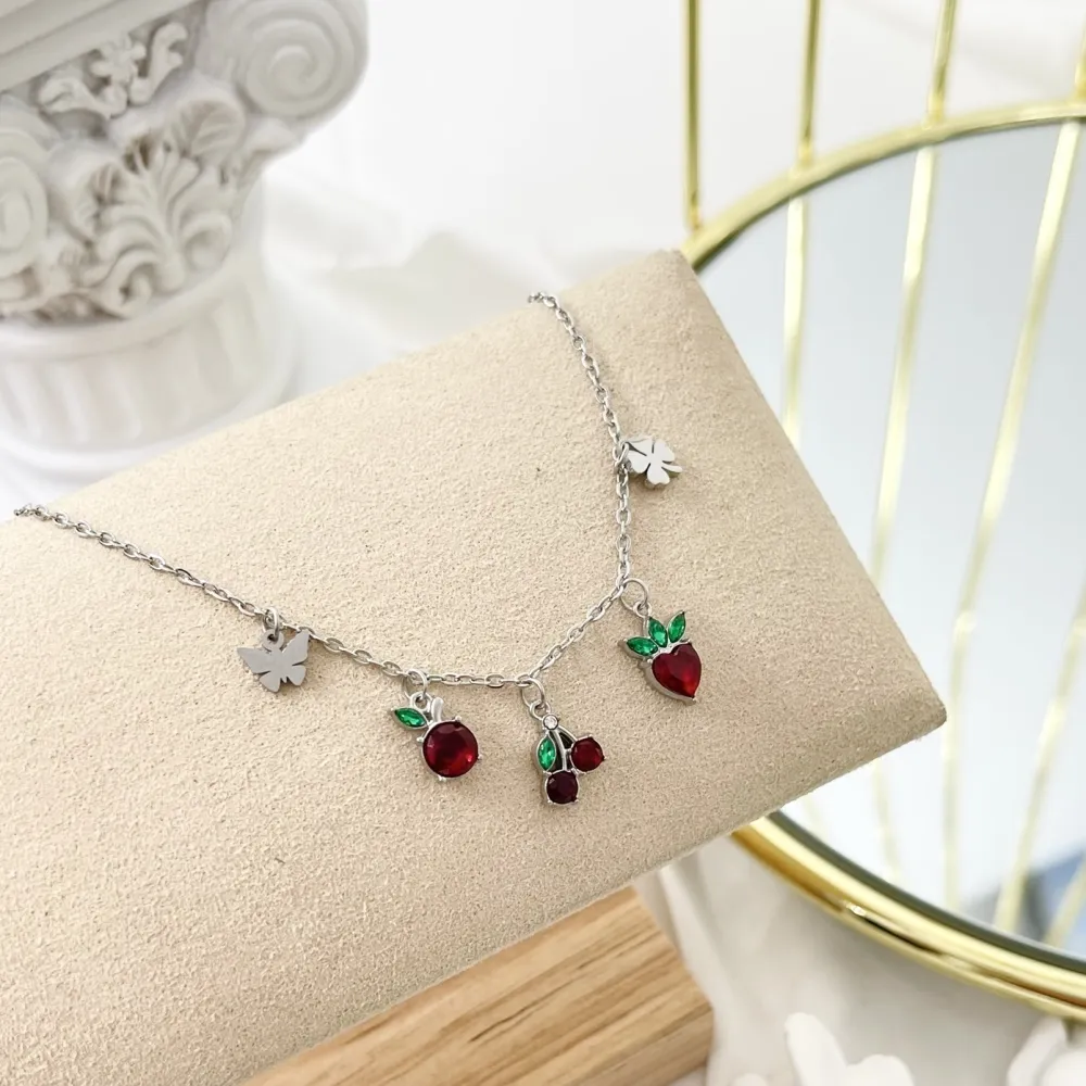 Frutta Ciliegia-Bracciale in Acciaio con Chiusura - BAC-103-AA2761B