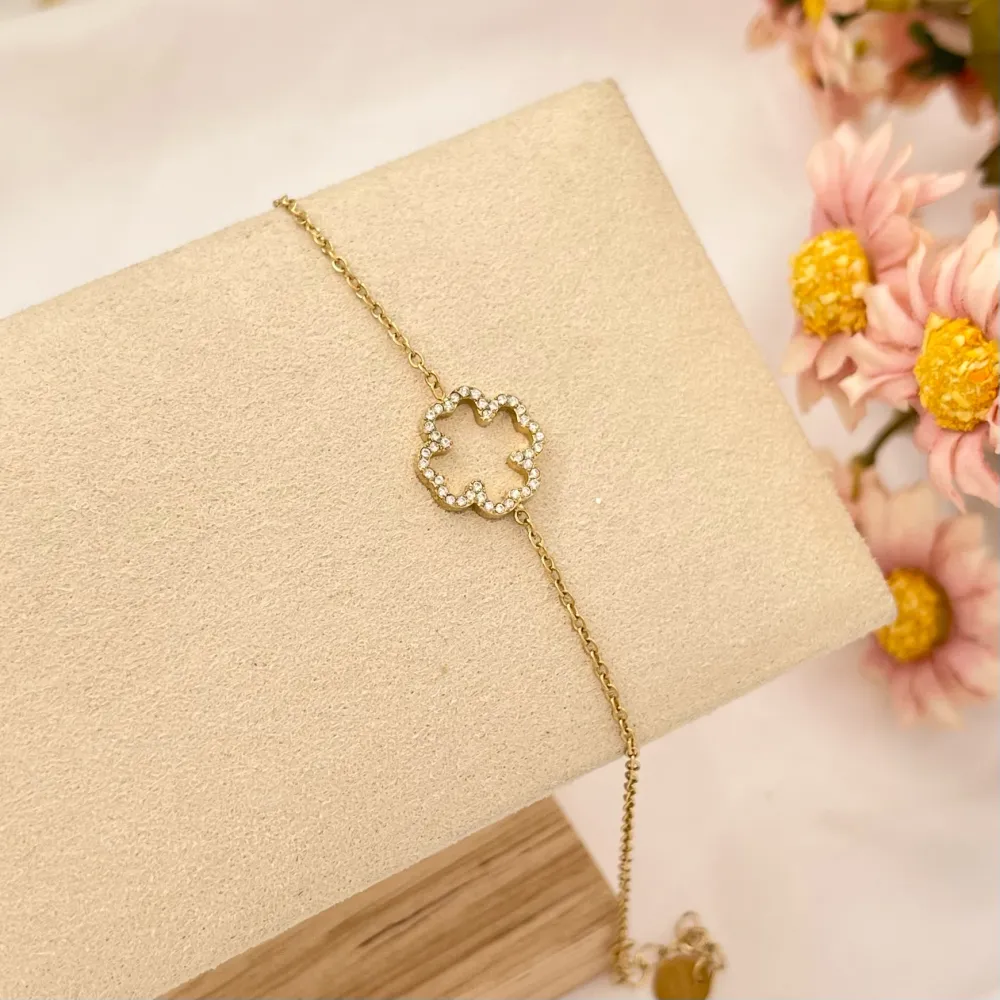 Quadrifoglio-Bracciale in Acciaio con Chiusura - BAC-103-AA2823B