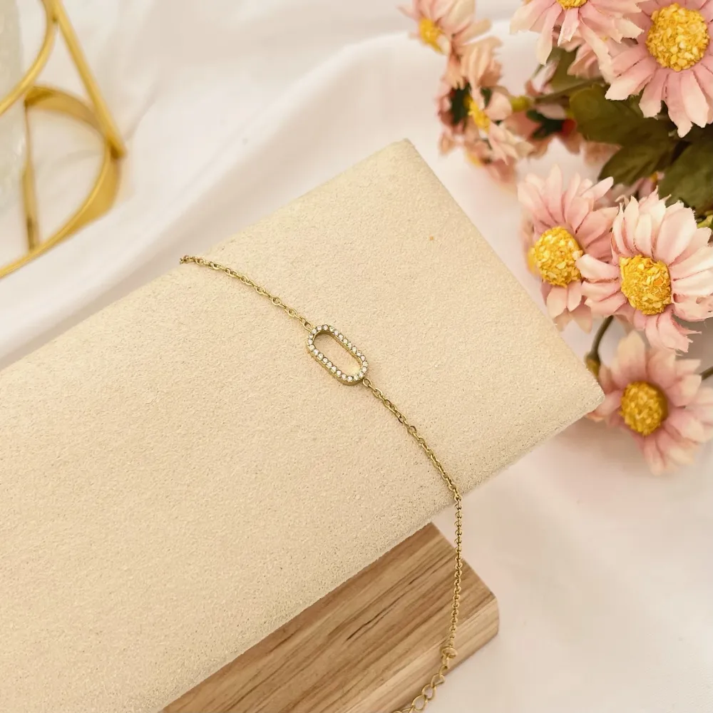 Cerchio Ovale-Bracciale in Acciaio con Chiusura - BAC-103-AA2829B