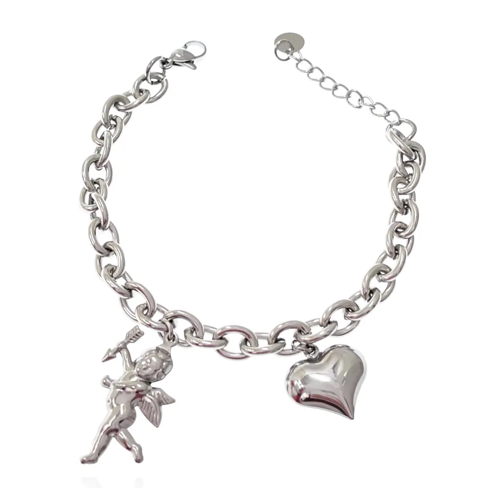 Angelo Cuore-Bracciale in Acciaio con Chiusura - BAC-103-AA3393B