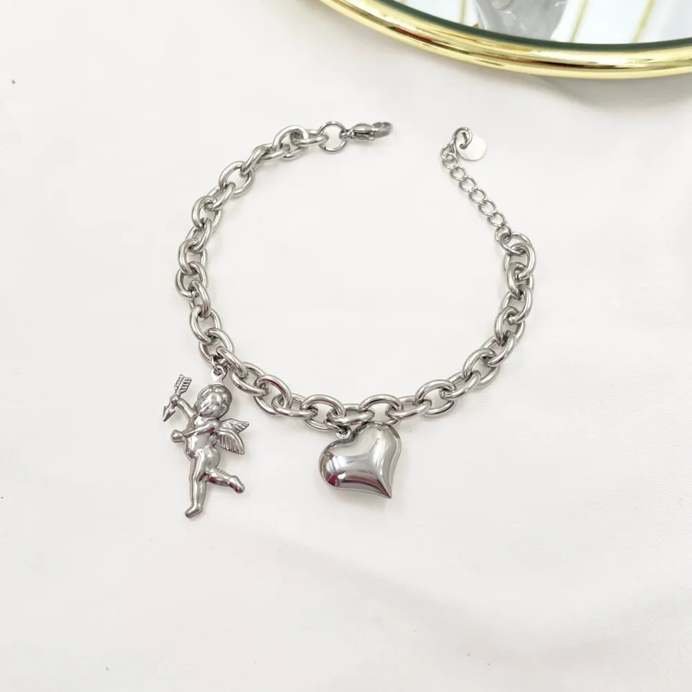 Angelo Cuore-Bracciale in Acciaio con Chiusura - BAC-103-AA3393B