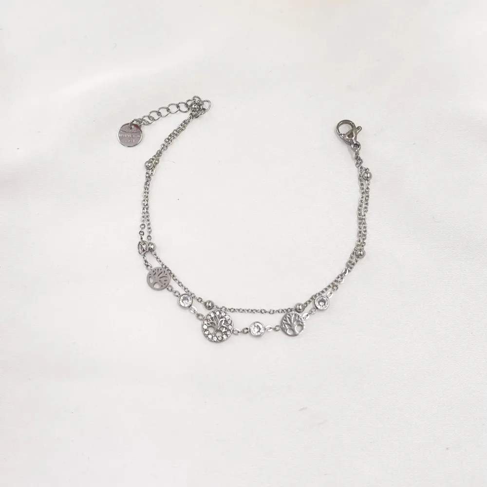 Doppio con Albero della Vita-Bracciale in Acciaio - BAC-103-AA3463B