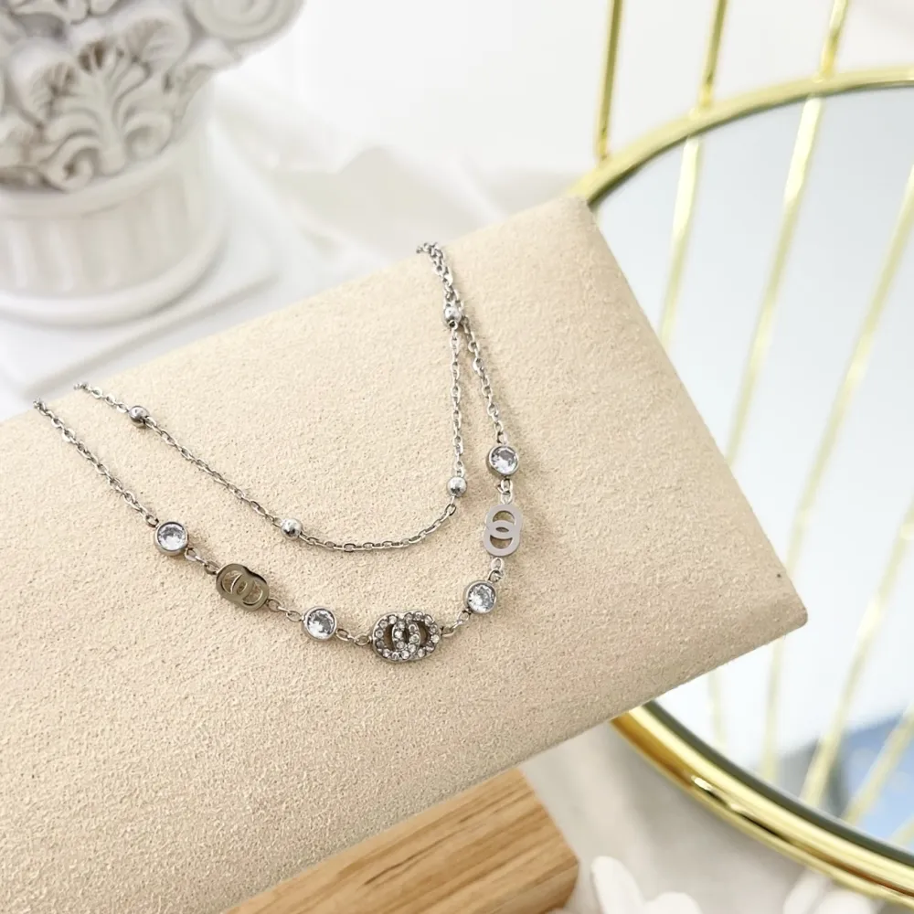 Doppio Cerchio--Bracciale in Acciaio con Chiusura - BAC-103-AA3465B