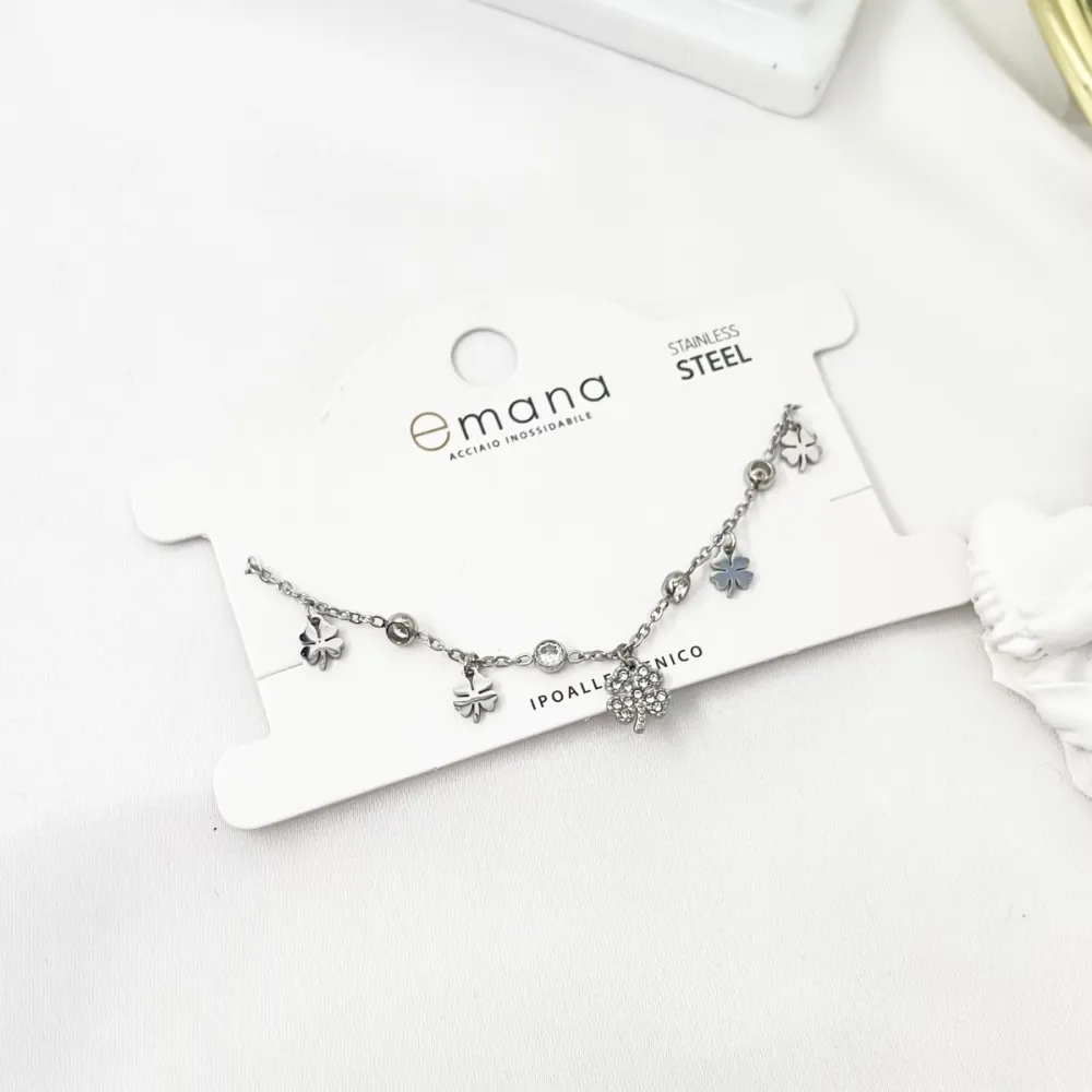 Quadrifoglio -Bracciale in Acciaio con Chiusura - BAC-103-AA3467B