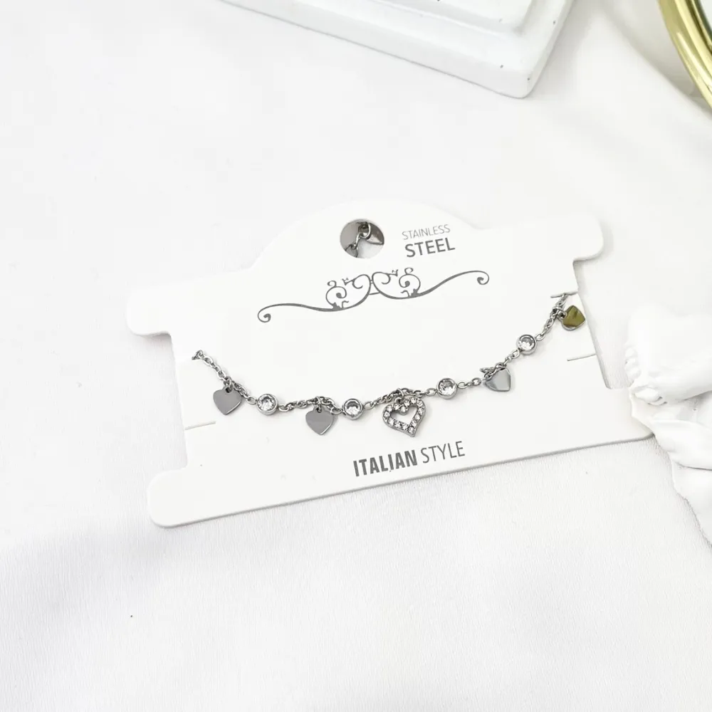 Cuore Vuoto -Bracciale in Acciaio con Chiusura - BAC-103-AA3469B