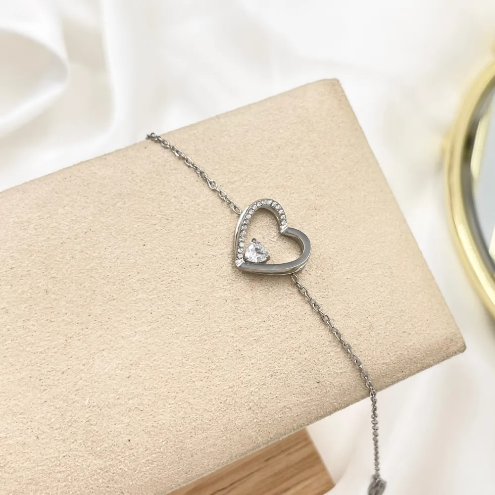 Cuore-Bracciale in Acciaio - BAC-103-AA4195B