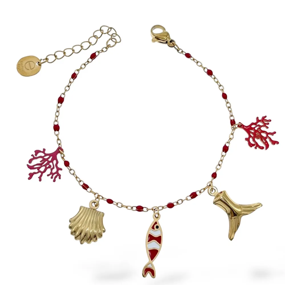 Mare Conchiglia Stella Marina Pesce-Bracciale in Acciaio - BAC-103-AA5138BB