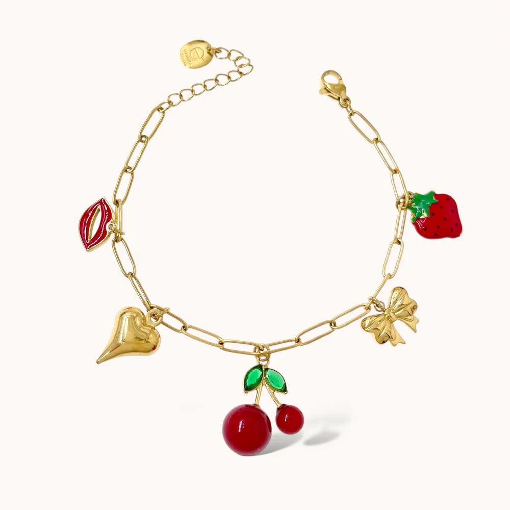 Ciliegia Cuore Bocca-Bracciale in Acciaio - BAC-103-AA5142B