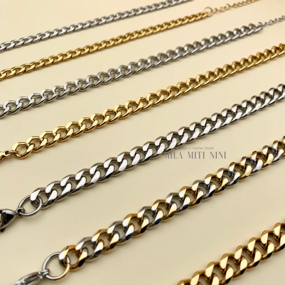 Groumette 9mm-Bracciale in Acciaio con Chiusura - BAC208-241-242-243