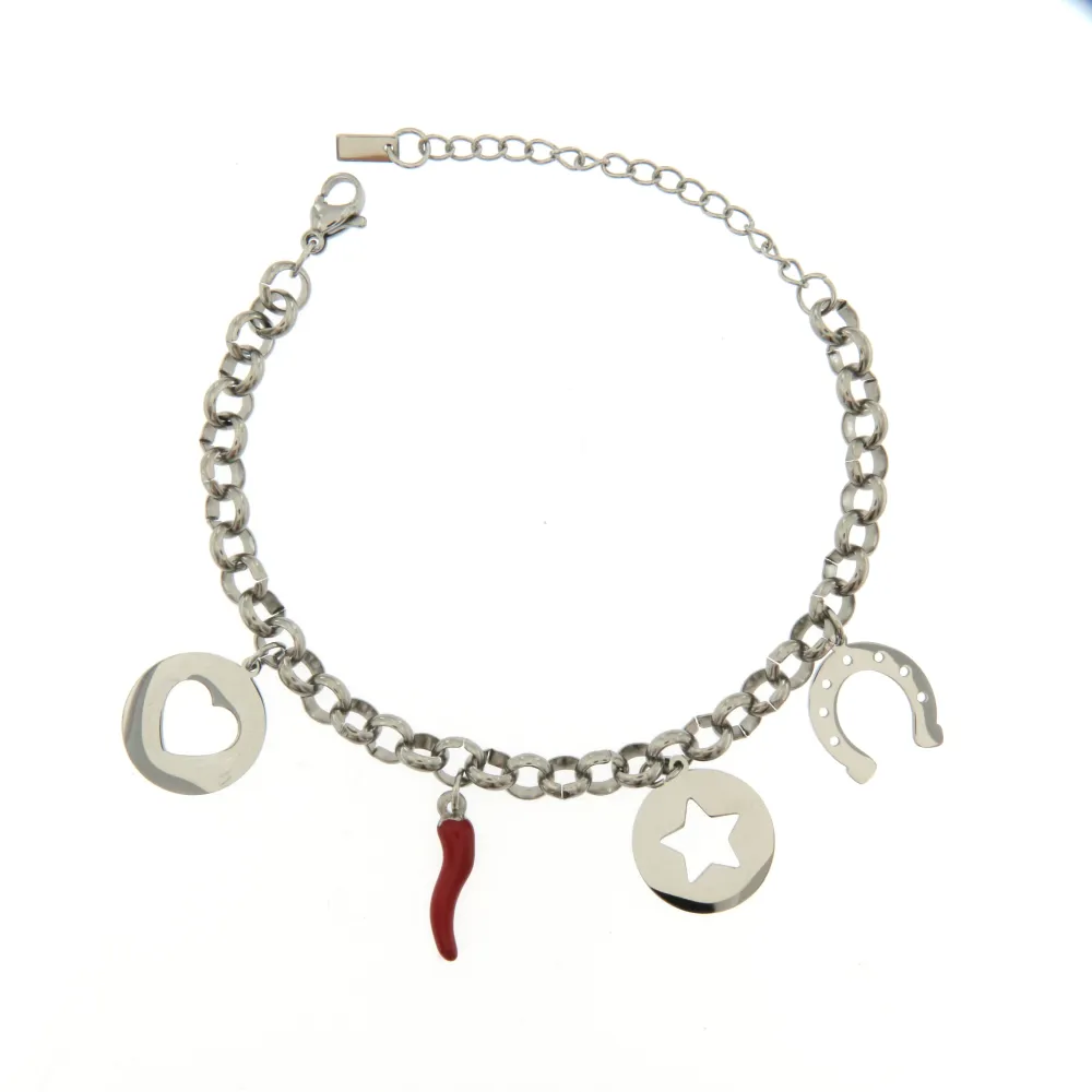 BAC6724-Fortuna Cornino-Bracciale in Acciaio con Chiusura - BAC2310-Fortuna Cornino-Bracciale in Acciaio con Chiusura
