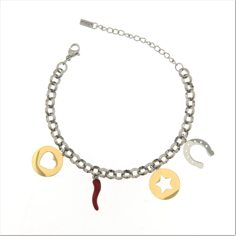 BAC6724-Fortuna Cornino-Bracciale in Acciaio con Chiusura - BAC2310-Fortuna Cornino-Bracciale in Acciaio con Chiusura