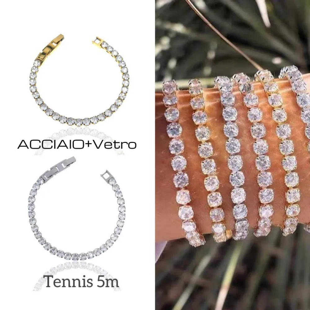 Tennis 5mm-Bracciale in Acciaio - BAC-413-040 5mm