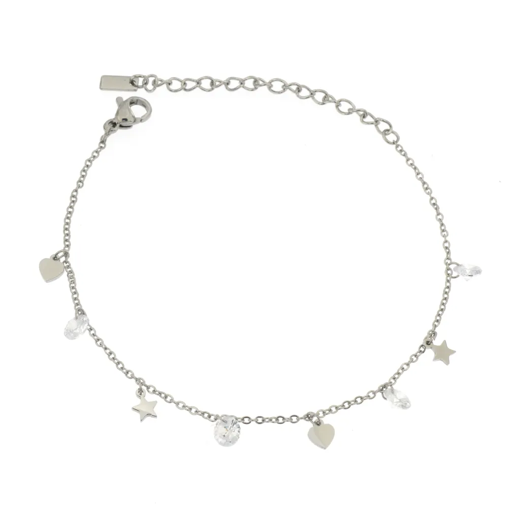 BAC-Stelle Cuore e P.luci 5322-Bracciale in Acciaio - BAC413-1241