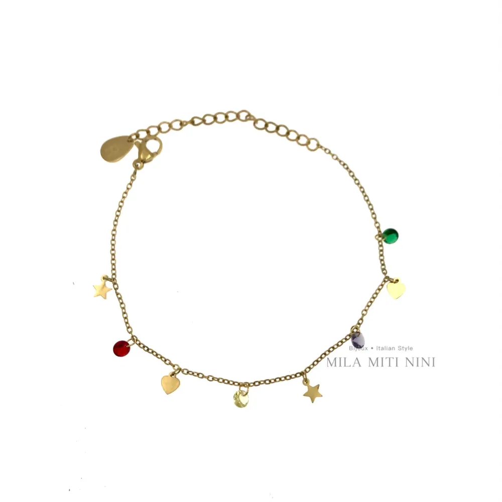 BAC-Stelle Cuore e P.luci 5322-Bracciale in Acciaio - BAC413-1241