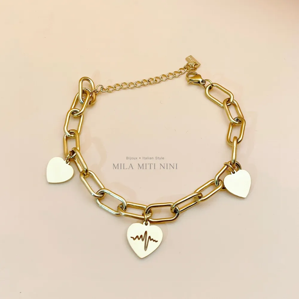 Battito Cuore -Bracciale in Acciaio con Chiusura - BAC413-1250