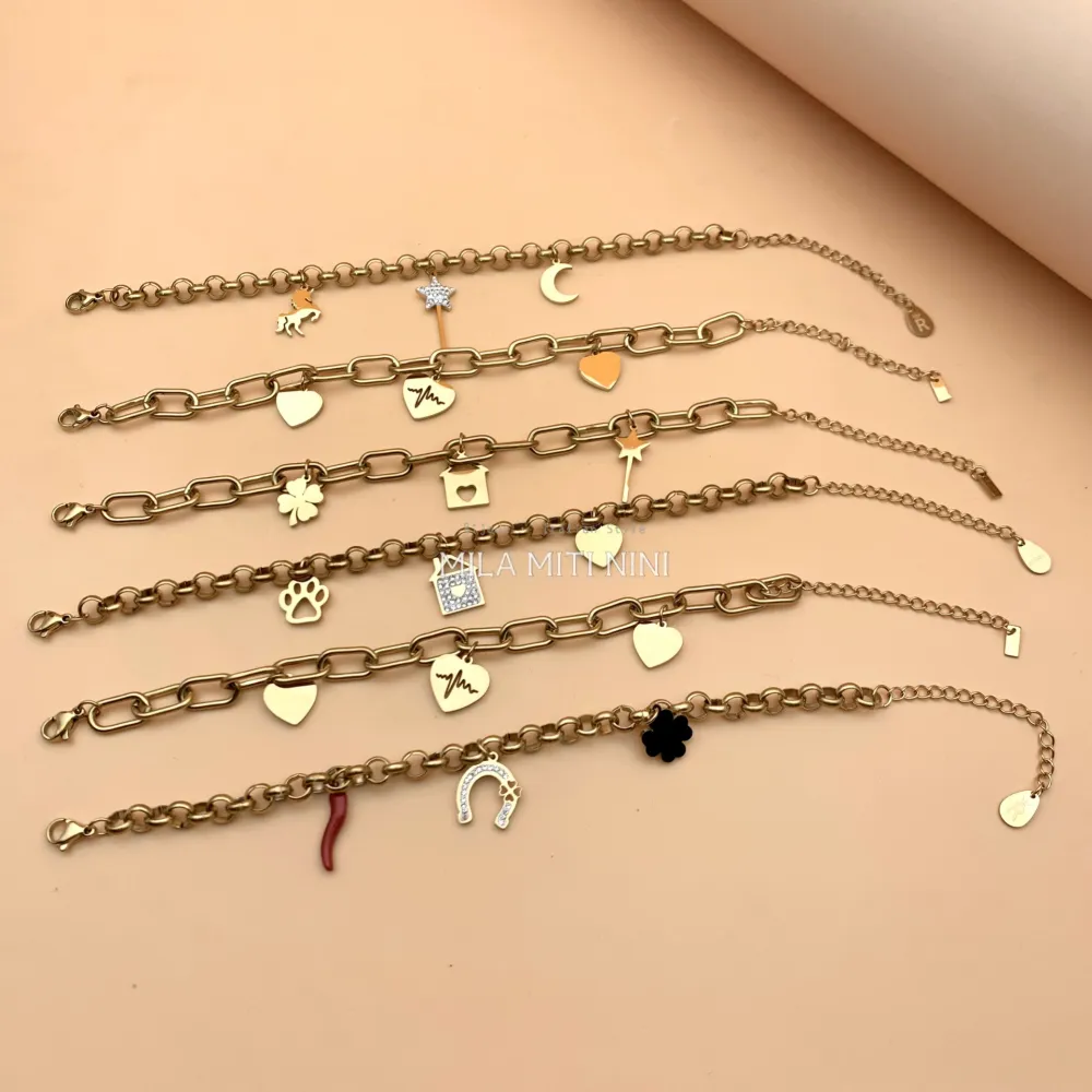 Unicorno Bacchetta Magica Luna -Bracciale in Acciaio con Chiusu - BAC413-1253