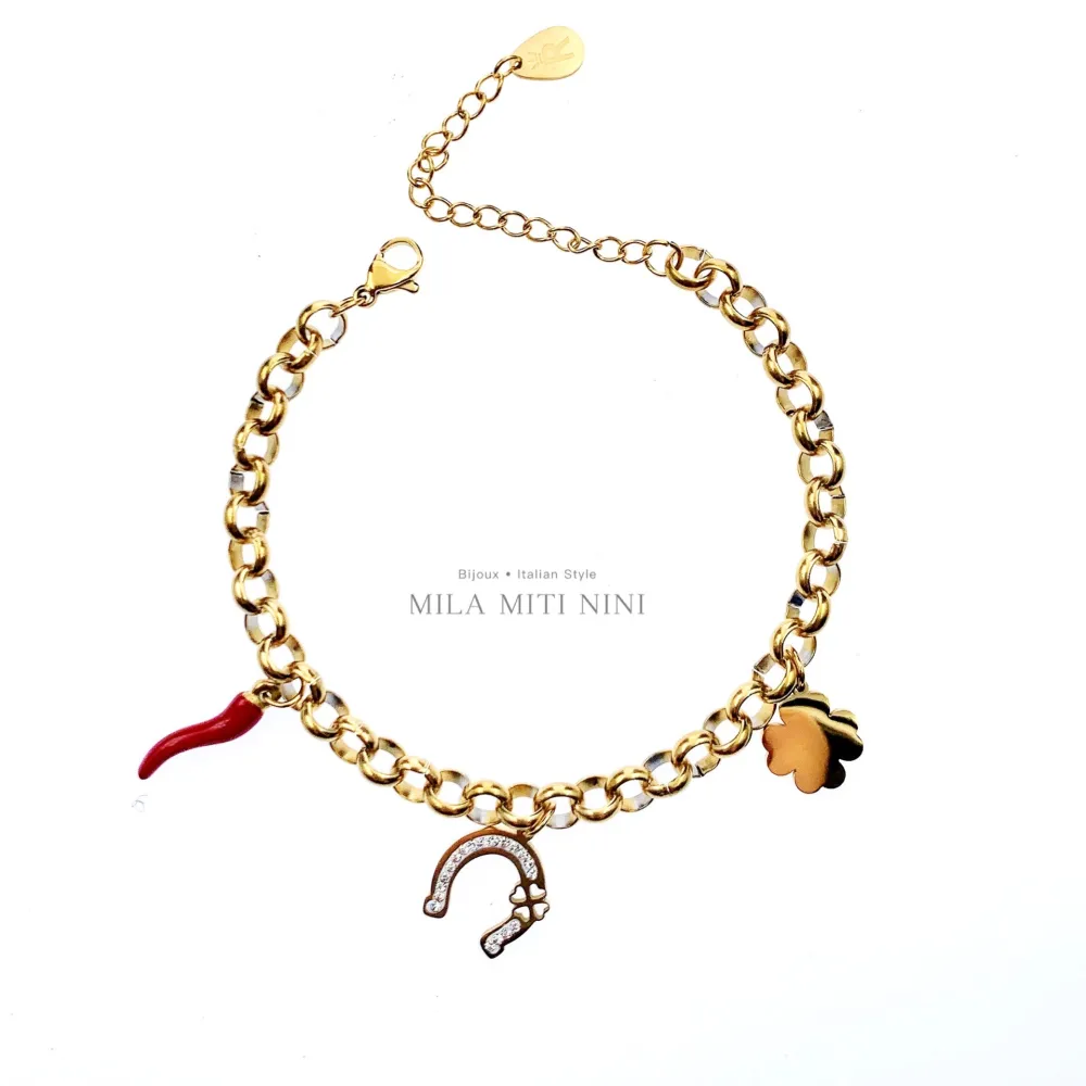 Fortuna-Bracciale in Acciaio con Chiusura - BAC413-1254