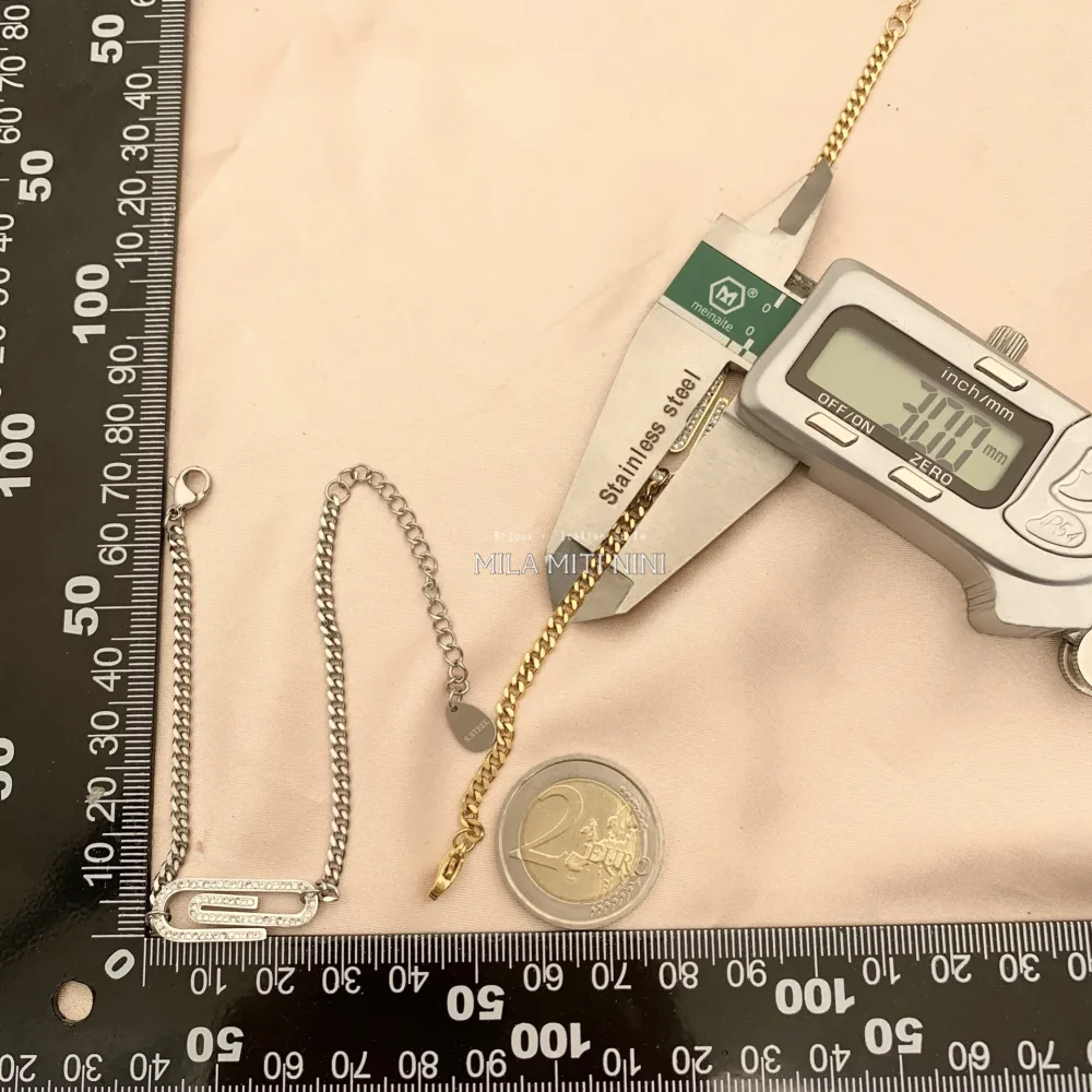 BAC413-1256-Catena Grafetta-Bracciale in Acciaio - BAC413-1256