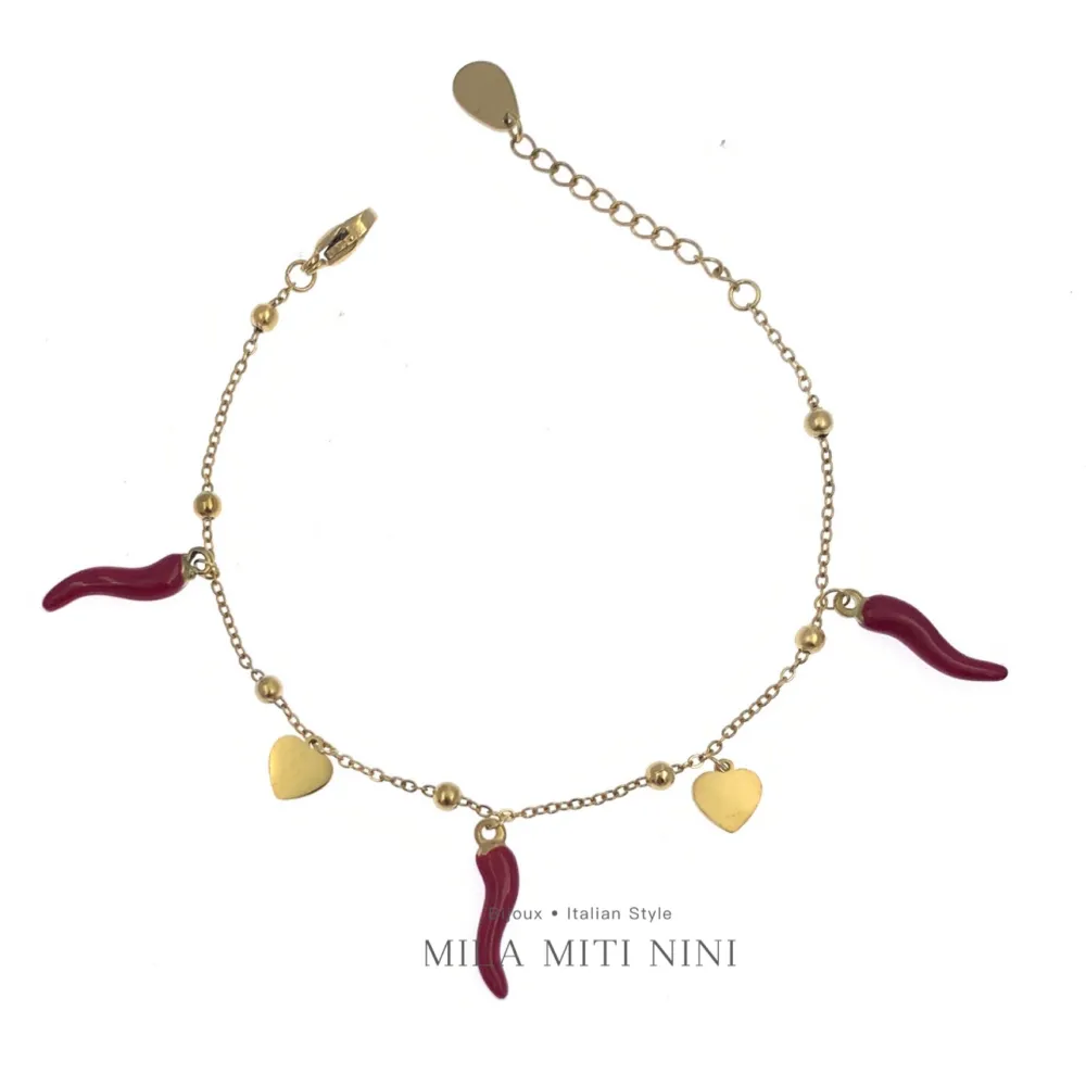 Cuore Cornino-Bracciale in Acciaio con Chiusura - BAC-413-1393