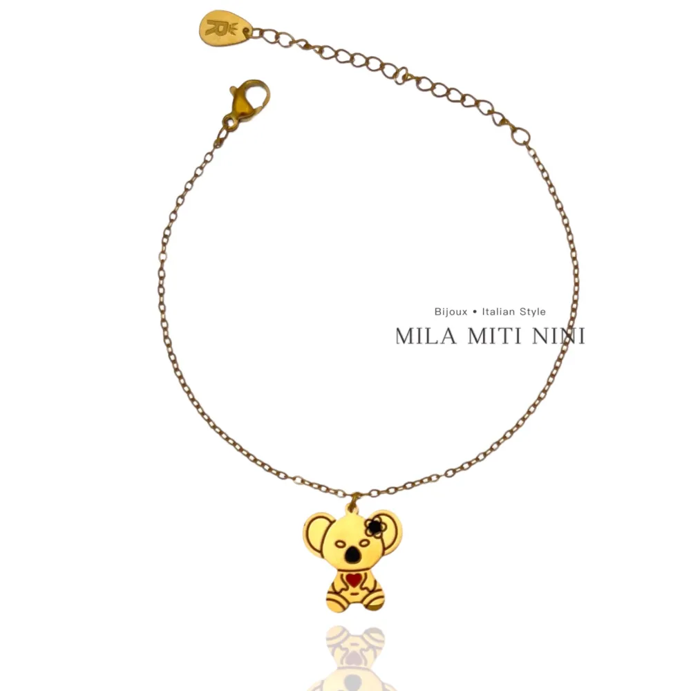 Koala Smaltata -Bracciale in Acciaio con Chiusura - BAC-413-1412