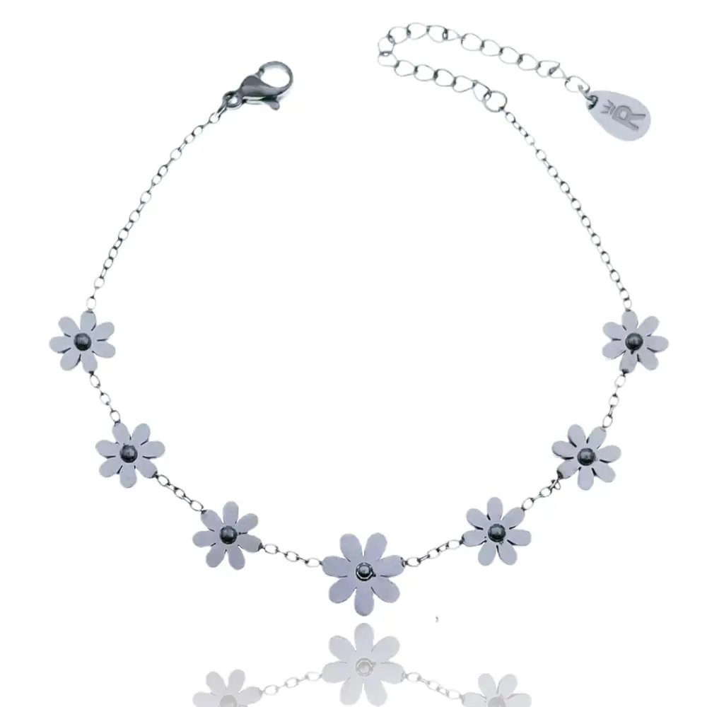 Sette Fiori Margherita-Bracciale in Acciaio con Chiusura - BAC-413-1447