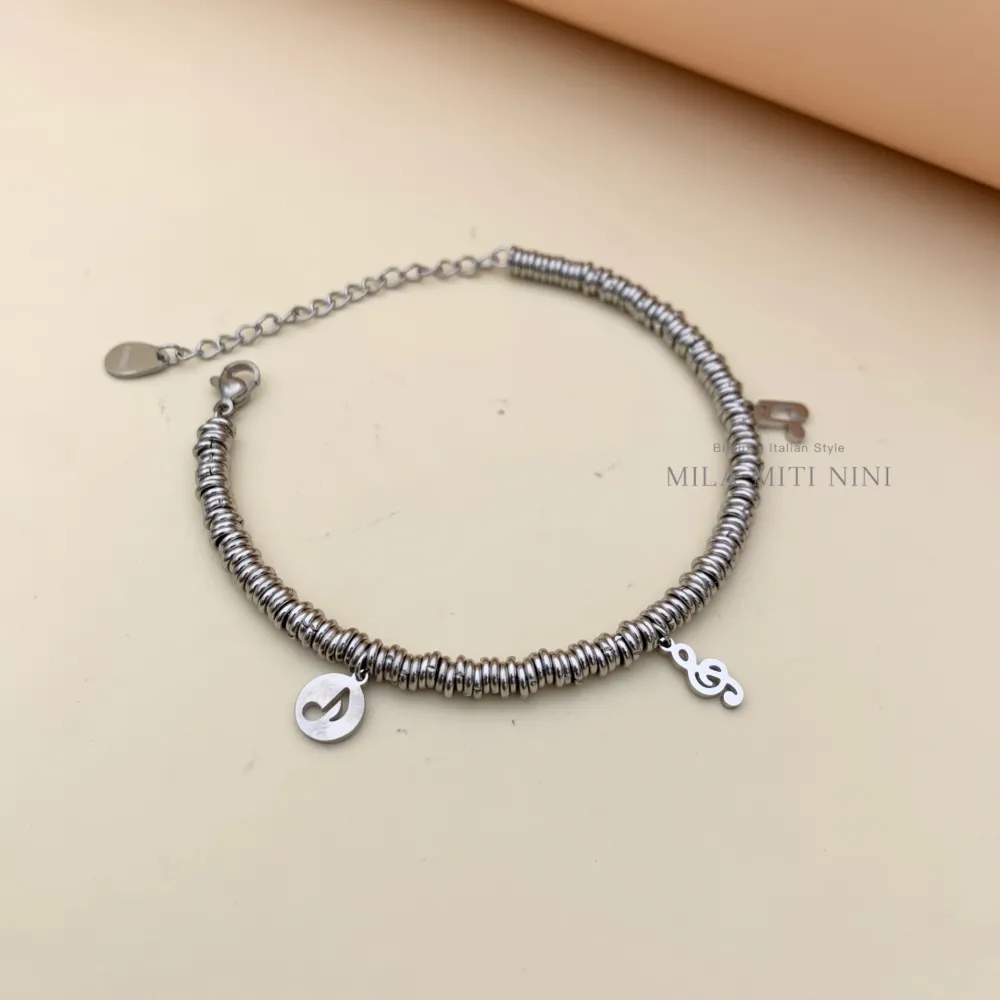 Nota Musicale -Bracciale in Acciaio con Chiusura - BAC413-1535