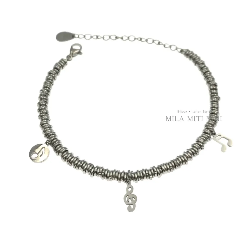 Nota Musicale -Bracciale in Acciaio con Chiusura - BAC413-1535