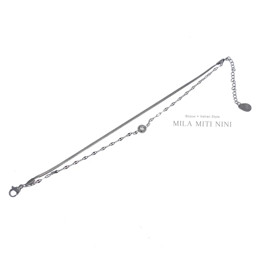 Doppio con P.luce-Bracciale in Acciaio con Chiusura - BAC413-1552