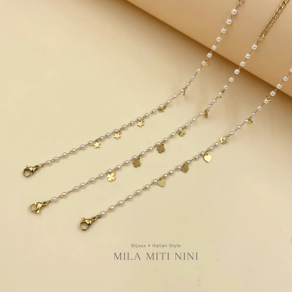 Perla Quadrifoglio-Bracciale in Acciaio con Chiusura - BAC-413-1703