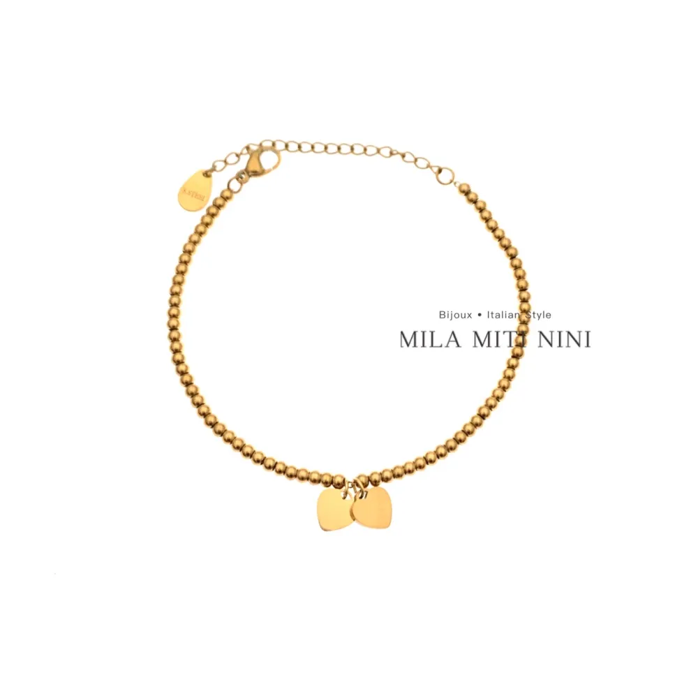 Doppio Cuore-Bracciale in Acciaio con Chiusura - BAC-413-1706A