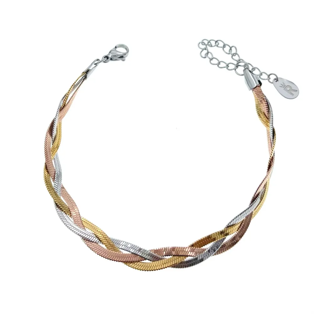 Intrecciato-Bracciale in Acciaio con Chiusura - BAC-413-1747