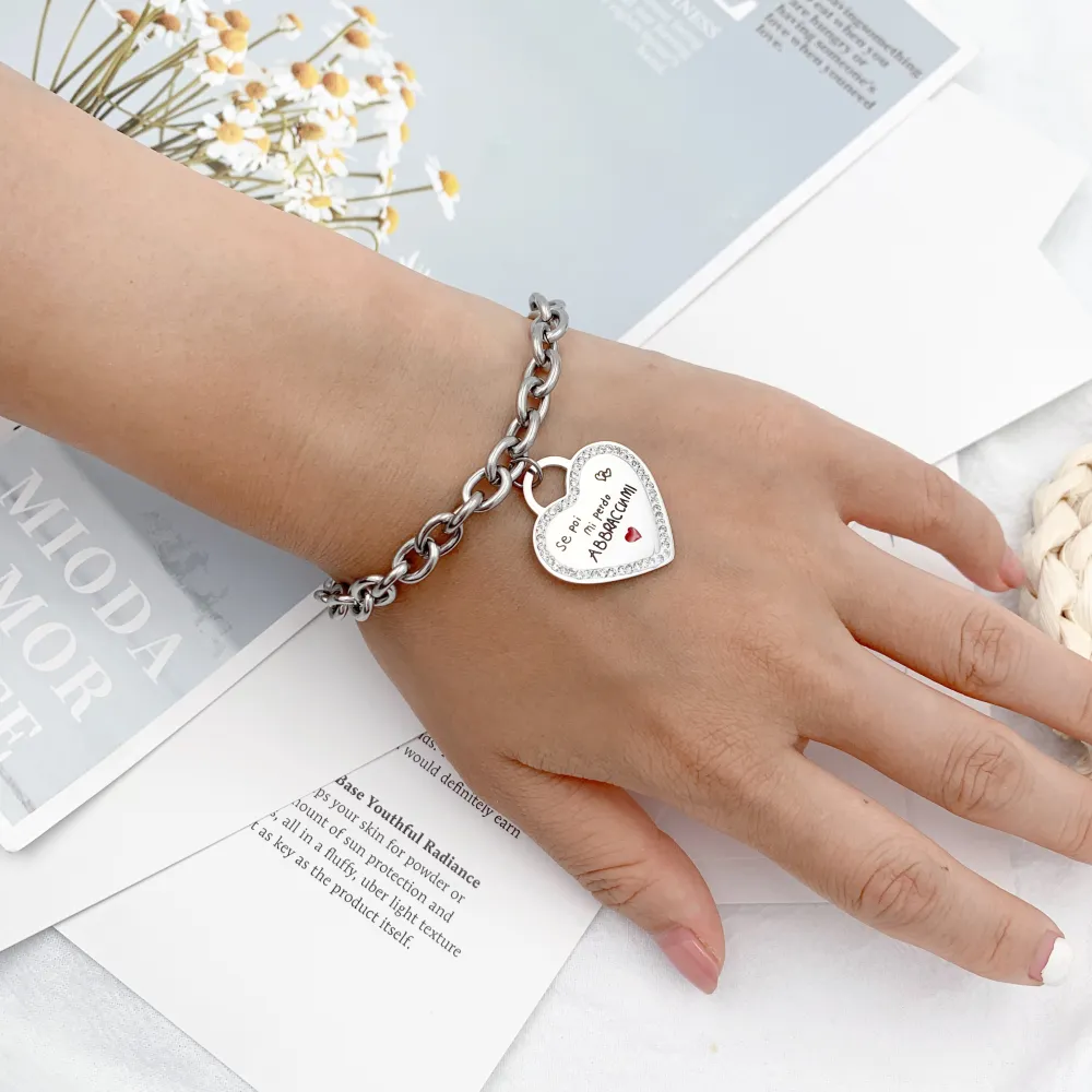 100% Amiche-Bracciale con Scritte in Acciaio - BAC-413-1825