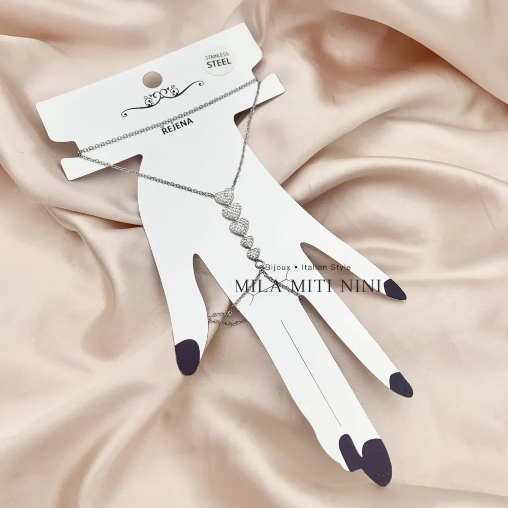 Cuore con Strass-Baciamano in Acciaio - BAC-413-1912