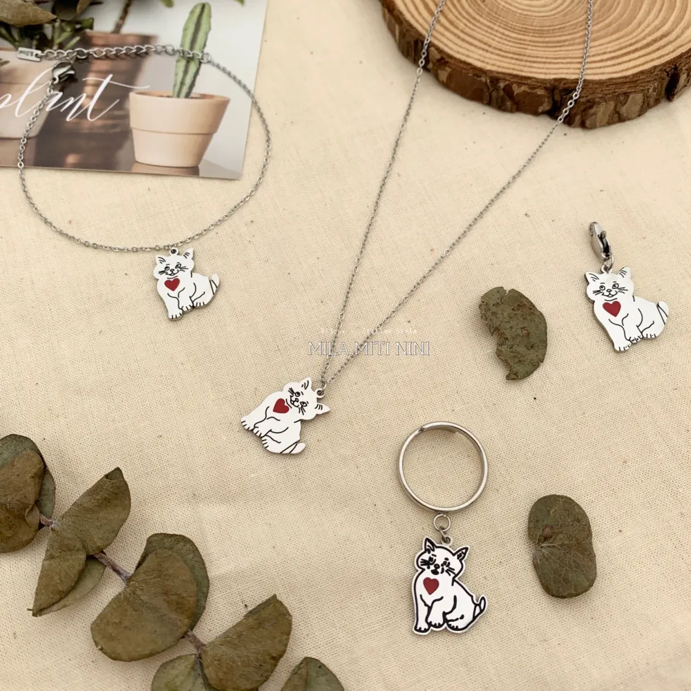 BAC413-2398-Gatto-Bracciale in Acciaio - BAC413-2398