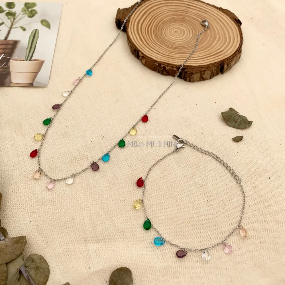 BAC413-2405-P.luci a Goccia-Bracciale in Acciaio - BAC413-2405