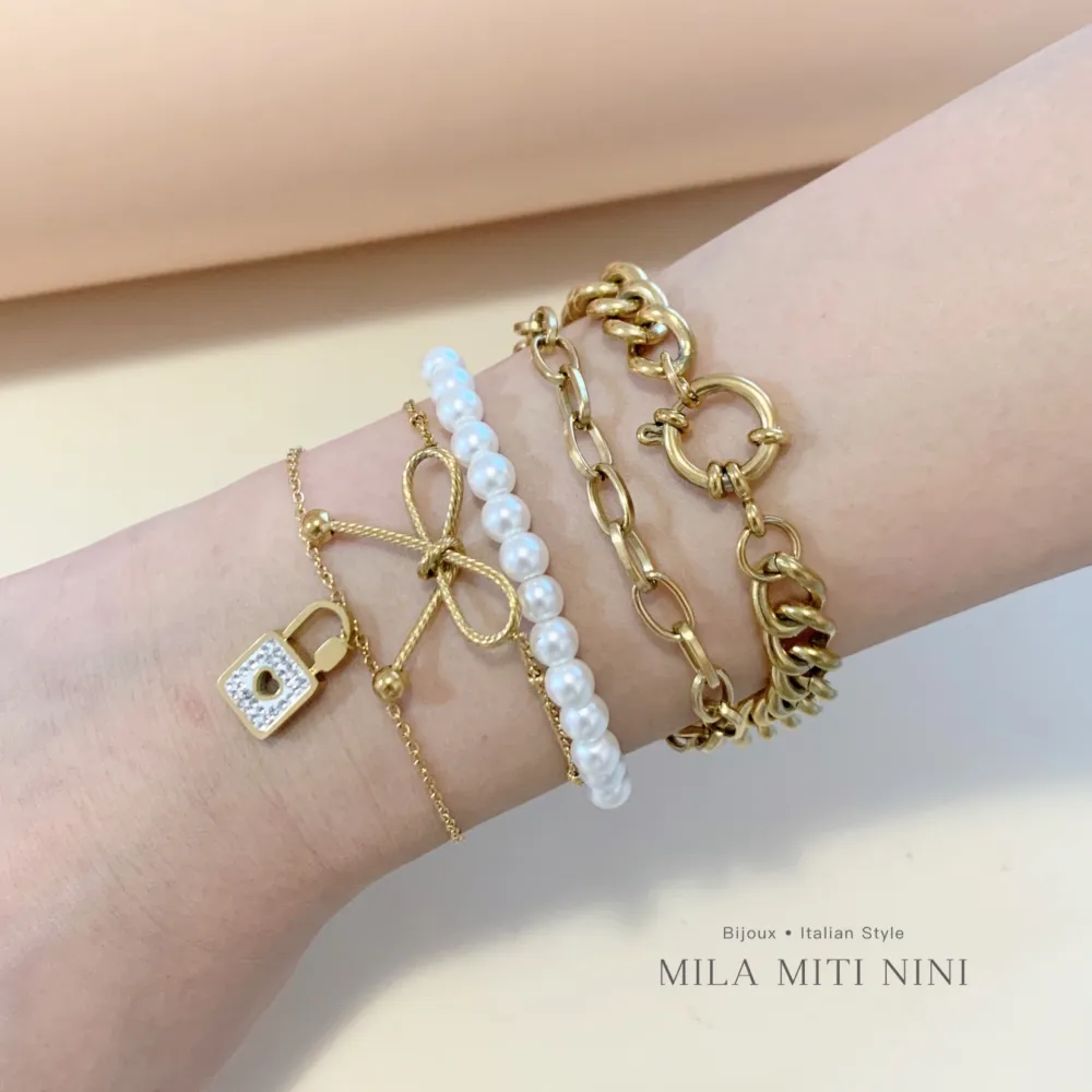 Groumette 8mm-Bracciale in Acciaio con Chiusura - BAC-413-2514