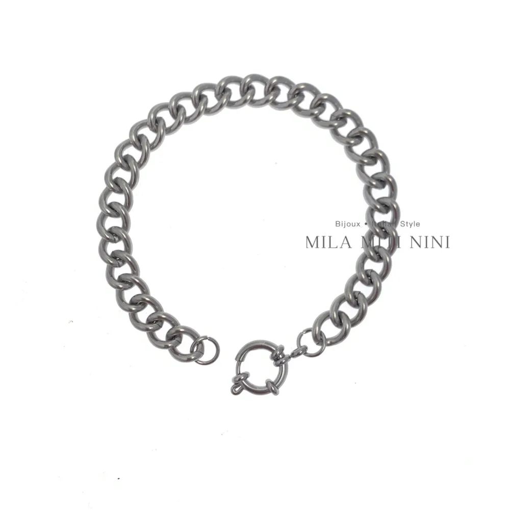 Groumette 8mm-Bracciale in Acciaio con Chiusura - BAC-413-2514