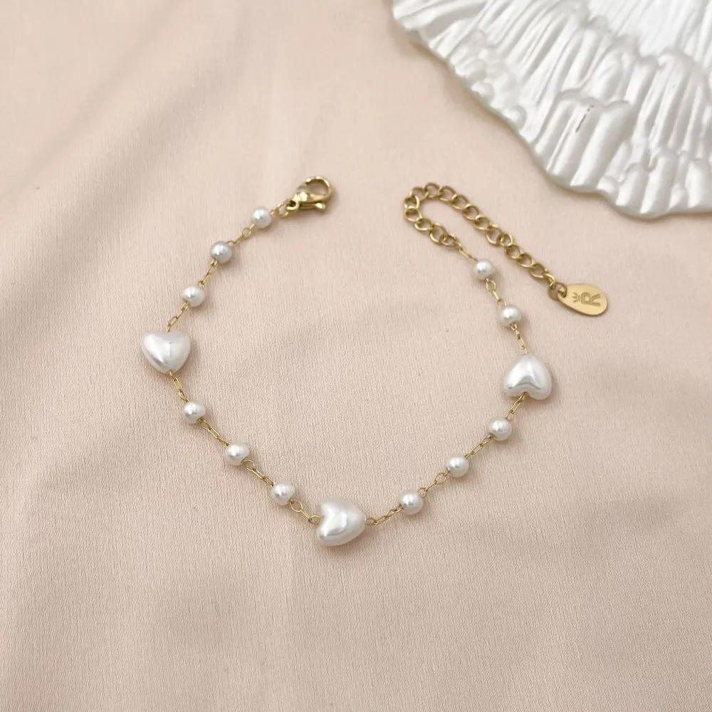 Perla Cuore-Bracciale in Acciaio con Chiusura - BAC-413-2528